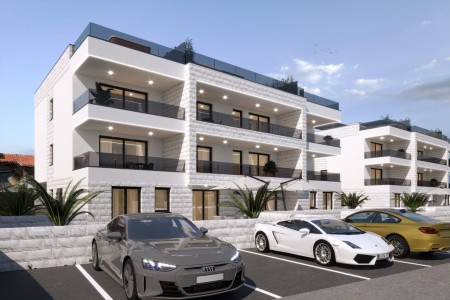 Privlaka – dvosoban apartman 97 m2, krovna terasa i pogled na more, novogradnja