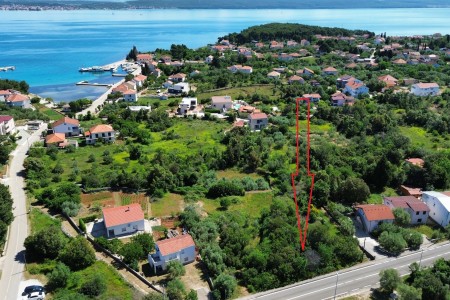 Pašman,Ždrelac - građevinsko zemljište s pogledom na more u blizini plaže, 919 m2