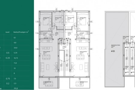 Privlaka – dvosoban apartman 111 m2 s krovnom terasom i pogledom na more, novogradnja